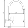 Смеситель для кухни GAPPO G4395-30 с гибким изливом, черный/хром